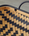 Bamboo Dekoratif Tepsi 59x37x16 cm Natural-Siyah