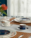Belleza New Bone China 4 Parça 2 Kişilik Çay Fincanı Takımı Lacivert-Beyaz