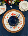 Belleza New Bone China Pasta Tabağı 15 cm Lacivert-Turuncu-Yeşil