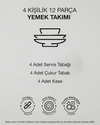 Bloomera Porselen Yemek Takımı 12 Parça 4 Kişilik Renkli