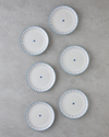 Bloomy Porselen 6'lı Pasta Tabağı 19 cm Mavi - Yeşil