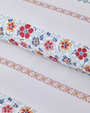Blossom Bands Pamuklu Çift Kişilik Nevresim Seti 200x220 cm Kırmızı - Mavi
