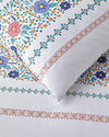 Blossom Bands Pamuklu Çift Kişilik Nevresim Seti 200x220 cm Kırmızı - Mavi
