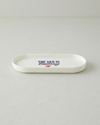 Blue Call Seramik Kayık Tabak 24x11 cm Lacivert-Kırmızı