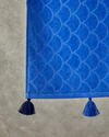 Blue Fish Pamuklu Kadife Jakarlı Plaj Havlusu 90x150 cm Mavi