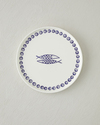 Blue Fishy Seramik Pasta Tabağı 20 cm Beyaz - Lacivert