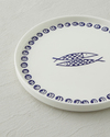 Blue Fishy Seramik Pasta Tabağı 20 cm Beyaz - Lacivert