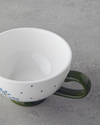 Blue Flowers New Bone China Demlik 400 ml Mavi