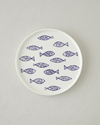 Blue Rhythm Seramik Pasta Tabağı 20 cm Beyaz - Lacivert