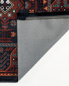 Boho Chic Jakarlı Dokuma Dekoratif Halı Bordo-Lacivert