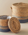 Boho Hasır 2'li Sepet 6Naturel