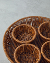 Boho Rattan 5 Parça Sunumluk 27x27x5 cm Kahverengi