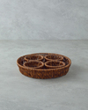 Boho Rattan 5 Parça Sunumluk 27x27x5 cm Kahverengi