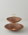 Boho Rattan Katlı Servis Kahverengi