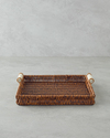 Boho Rattan Tepsi 26x26x3 cm Kahverengi