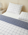 Border Dots Kolay Ütülenir Çift Kişilik Nevresim Takımı 200x220 cm Lacivert