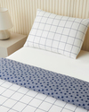 Border Dots Kolay Ütülenir Tek Kişilik Nevresim Takımı 160x220 cm Lacivert