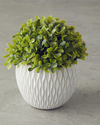 Boxwood Vazolu Yapay Çiçek Gri