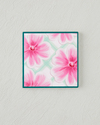Bright Floral Seramik Bardak Altlığı 11x11 cm Pembe