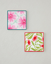 Bright Floral Seramik Bardak Altlığı 11x11 cm Pembe