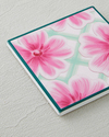 Bright Floral Seramik Bardak Altlığı 11x11 cm Pembe
