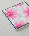 Bright Floral Seramik Bardak Altlığı 11x11 cm Pembe