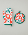 Bright Parade Polyester 2'li Mutfak Seti 17x30 Cm + 20x20 Cm Kırmızı - Yeşil