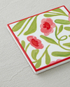 Bright Petals Seramik Bardak Altlığı 11x11 cm Pembe