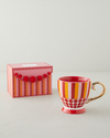 Bright Vionna New Bone China Kupa 460 ml Pembe-Kırmızı-Turuncu
