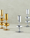 Candlestick Cam Tekli Şamdan Silver