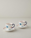 Carnaval Birds New Bone China Kahve Fincan Takımı Mavi