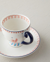 Carnaval Birds New Bone China Kahve Fincan Takımı Mavi