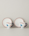 Carnaval Birds New Bone China Kahve Fincan Takımı Mavi