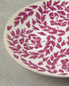 Carnival Floral Bone Porselen Servis Tabağı 25 cm Fuşya-Beyaz
