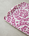 Carnival Floral Melamin Kaydırmaz Tepsi 27x36 cm Fuşya