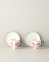 Carnival Tree New Bone China Kahve Fincan Takımı Açık Mavi