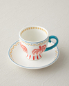 Carnival Tree New Bone China Kahve Fincan Takımı Açık Mavi