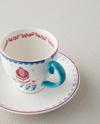 Carnival Tulip New Bone China Kahve Fincan Takımı 4 Parça 2 Kişilik Açık Mavi