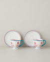 Carnival Tulip New Bone China Kahve Fincan Takımı 4 Parça 2 Kişilik Açık Mavi