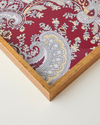Carolie Cam Dekoratif Tepsi 30x42 cm Bordo