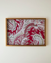Carolie Cam Dekoratif Tepsi 30x42 cm Bordo