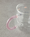 Catie Borosilkat Cam Double Wall Kupa Pembe