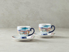Cheerful Place New Bone China 4 Parça 2 Kişilik Kahve Fincan Takımı Renkli