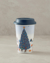 Cheerful Place New Bone China Silikon Kapaklı Travel Mug Koyu Yeşil