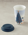 Cheerful Place New Bone China Silikon Kapaklı Travel Mug Koyu Yeşil
