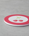 Cherry Seramik Bardak Altlığı 11 cm Pembe