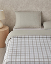 Chic Check Kolay Ütülenir Çift Kişilik Nevresim Takımı 200x220 cm Bej