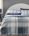 Chill Plaid Çift Kişilik Çok Amaçlı Örtü Mavi