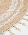 Circle Dekoratif Jüt Kilim Naturel-Beyaz
