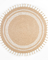 Circle Dekoratif Jüt Kilim Naturel-Beyaz